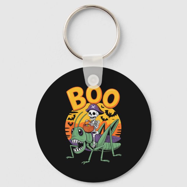 Soky Grhopper Costume On Boo Grhopper Halloween  Key Ring (Front)