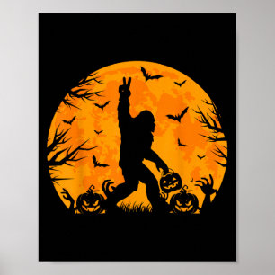 Soky Halloween Bigfoot Pumpkin Funny Halloween Sas Poster