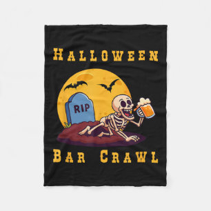 Soky Halloween Skeleton Bar Hopper  Fleece Blanket