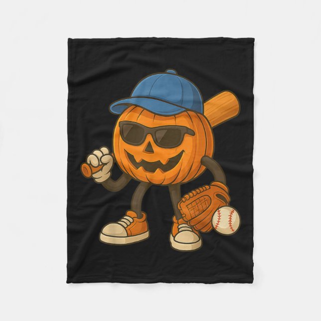 Soky Jack O Lantern Baseball Halloween Costumes Me Fleece Blanket (Front)
