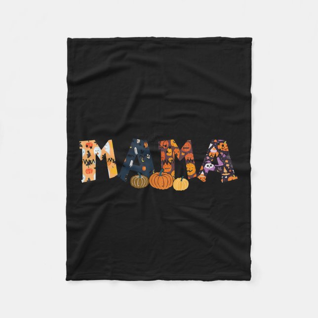 Soky Mama Groovy Retro Ghost Halloween Soky Mom Mo Fleece Blanket (Front)