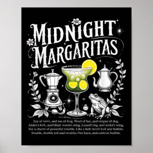 Soky Midnight Margaritas Funny Halloween Drink Poster