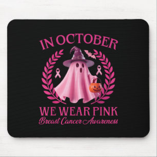 Soky Nk Ghost Halloween October Breast Cancer Awar Mouse Mat