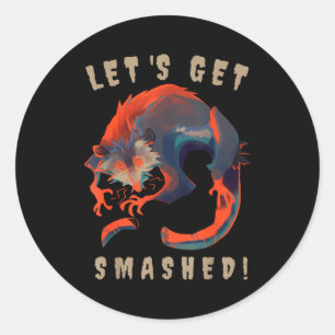 Soky Ossum S Let's Get Smashed Creepy Gift Classic Round Sticker