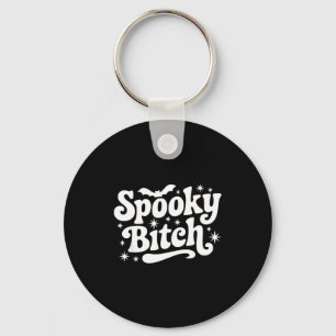 Soky Retro Halloween Witch Quote Saying Bats Gift Key Ring