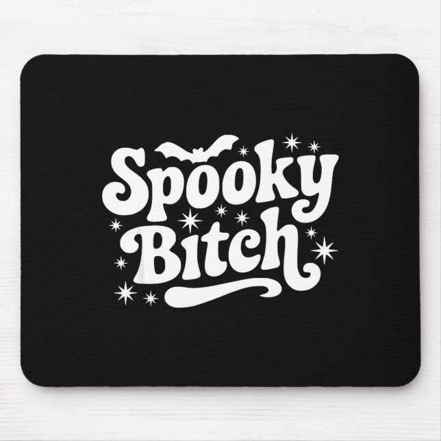 Soky Retro Halloween Witch Quote Saying Bats Gift  Mouse Mat (Front)