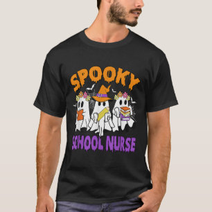 Soky School Nurse Funny Ghost Halloween T-Shirt