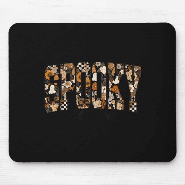 Soky Season Floral Ghost Halloween Fall Vibes Soky Mouse Mat (Front)