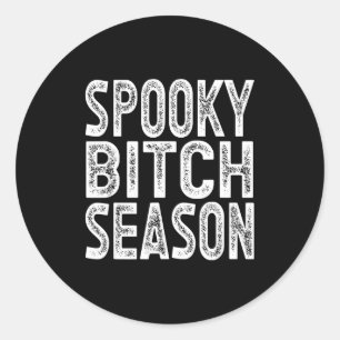 Soky Season Retro Halloween Witch Quote Saying Gif Classic Round Sticker