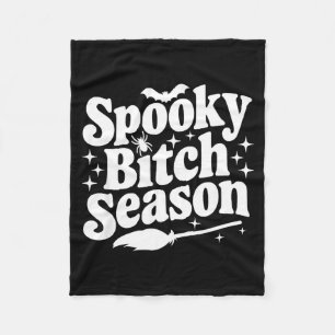 Soky Season Retro Halloween Witch Quote Saying Gif Fleece Blanket