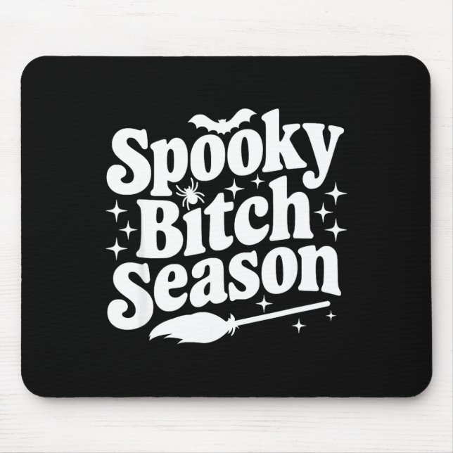 Soky Season Retro Halloween Witch Quote Saying Gif Mouse Mat (Front)