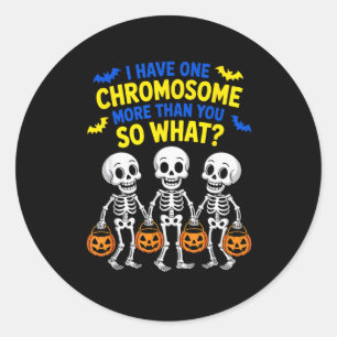 Soky Skeleton Down Syndrome Awareness Extra Chromo Classic Round Sticker