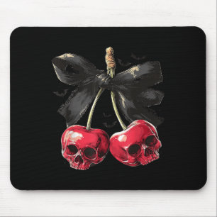 Soky Summer Skull Cherry Halloween Coquette Bow Ha Mouse Mat
