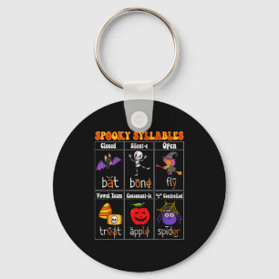 Soky Syllables Teacher Funny Halloween Educational Key Ring