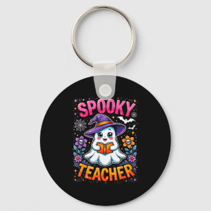 Soky Teacher Cute Ghost Reading Book Funny Hallo Key Ring