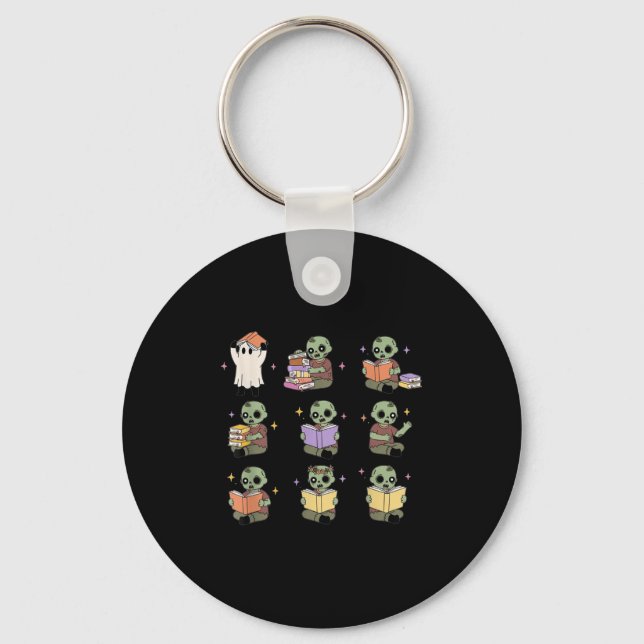 Soky Teacher Halloween Ghost And Zombie Reading Bo Key Ring (Front)