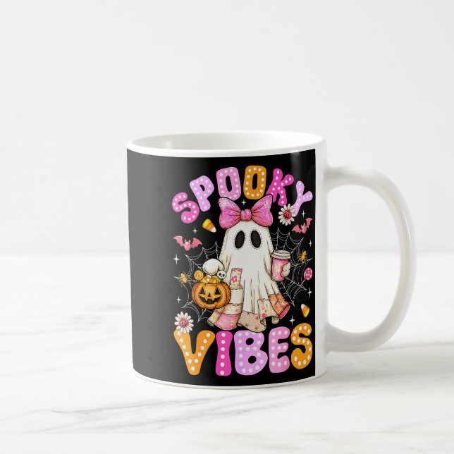 Soky Vibes Ghost Retro Groovy Halloween Women Girl Coffee Mug (Right)