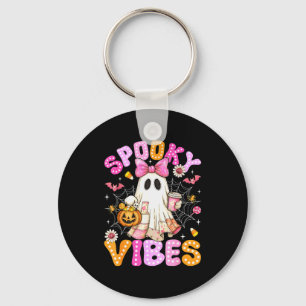Soky Vibes Ghost Retro Groovy Halloween Women Girl Key Ring
