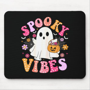 Soky Vibes Ghost Retro Groovy Halloween Women Girl Mouse Mat