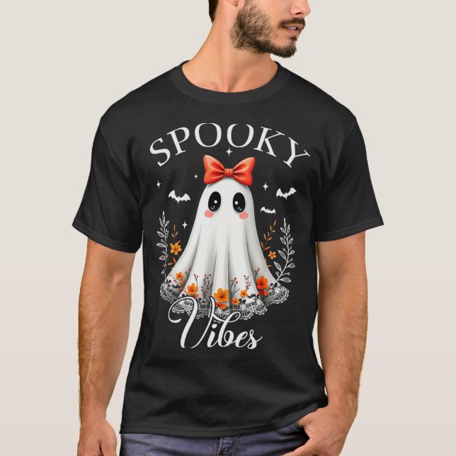 Soky Vibes Ghost Retro Groovy Halloween Women Girl T-Shirt (Front)