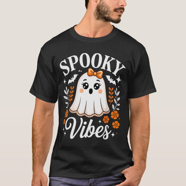 Soky Vibes Ghost Retro Groovy Halloween Women Girl T-Shirt (Front)