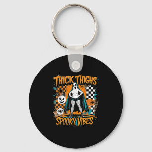 Soky Vibes Thick Thighs Cute Ghost Humour Key Ring
