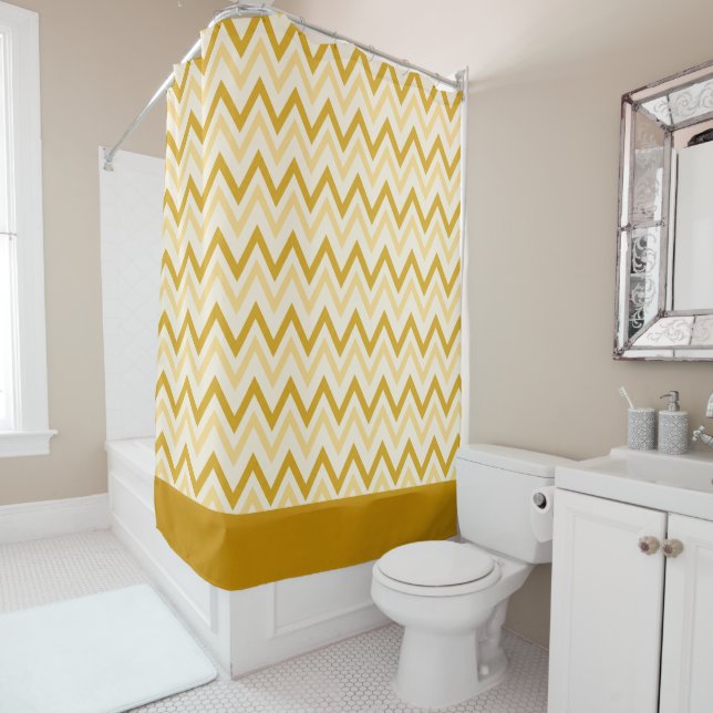 Sol Chevron Shower Curtain (In Situ)