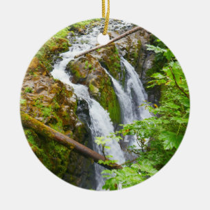 Sol Duc Falls II at Olympic National Park Ceramic Tree Decoration