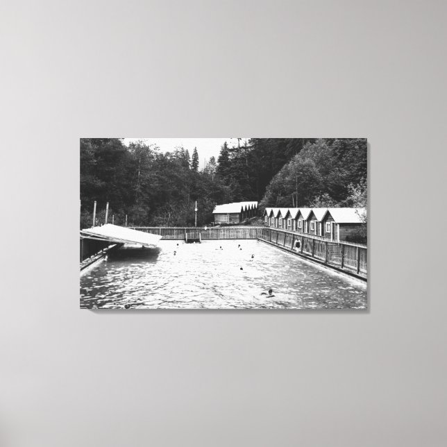 Sol Duc Hot Springs, WA Swimming Pool Photograph Canvas Print (Front)