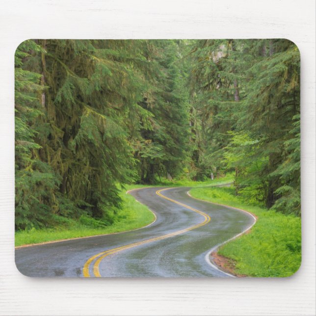 Sol Duc River Road through forest Mouse Mat (Front)