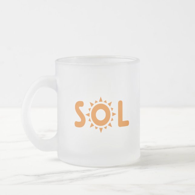 Sol Frosted Glass Coffee Mug (Left)