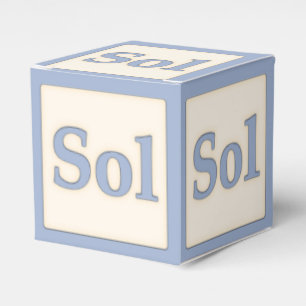 "Sol" Solfeggio Musical Baby Blocks Blue Favour Box