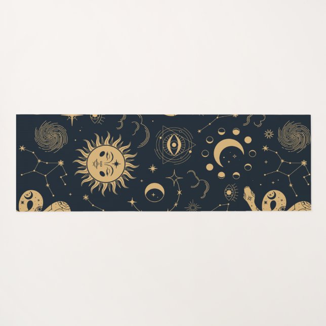 Sol y luna - Bruja astronómica Yoga Mat (Back (Horizontal))