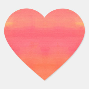 Sol-Yellow and orange ombre watercolor art Heart Sticker