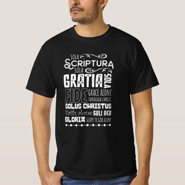 Sola Scriptura Protestant Reformation 5 Solas T-Shirt (Front)