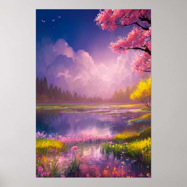 Solace in the Peaceful Forest Oasis Poster (Front)