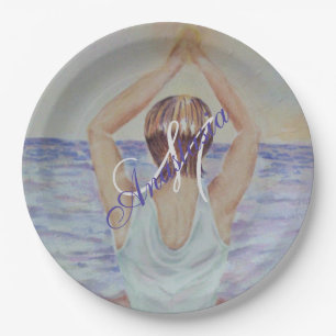 SOLACE & SERENITY PARTY MONOGRAM PAPER PLATE