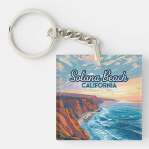 Solana Beach California San Diego Vintage Key Ring