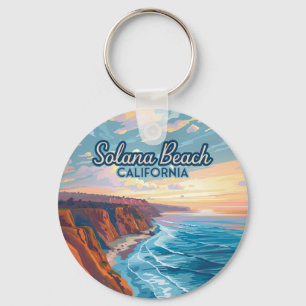 Solana Beach California San Diego Vintage Key Ring