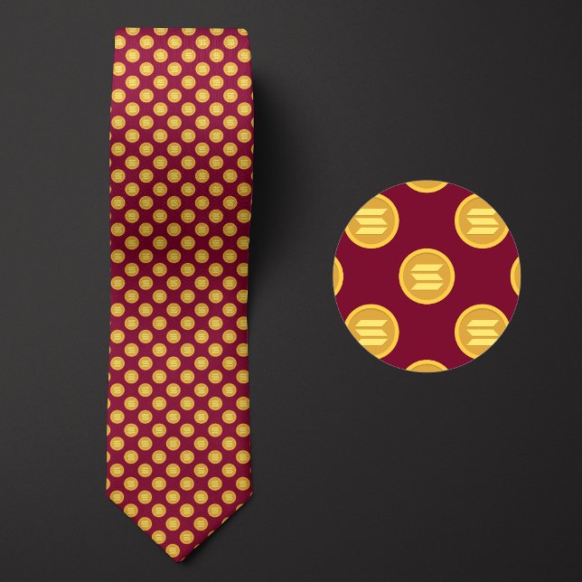 Solana Gold Coin Cryptocurrency Pattern Tie (Creator Uploaded)