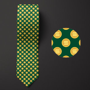 Solana Gold Coin Cryptocurrency Pattern Tie