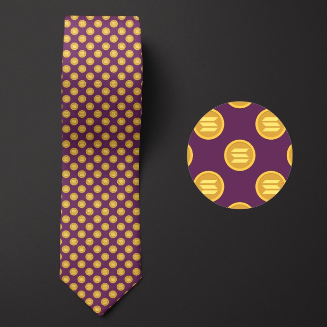 Solana Gold Coin Cryptocurrency Pattern Tie (Creator Uploaded)