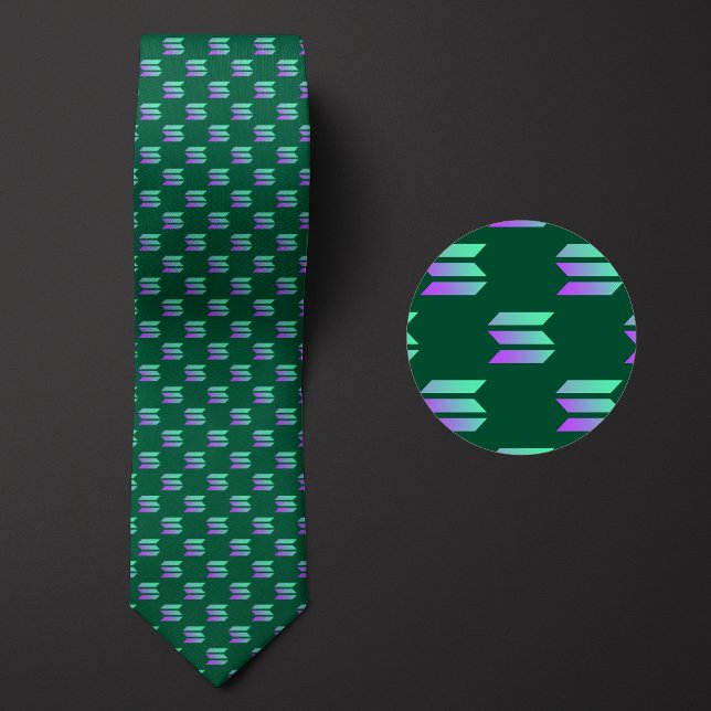 Solana Logo Cryptocurrency Pattern Tie (Creator Uploaded)