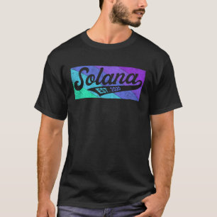 Solana SOL Script Bold Font Retro Solana Crypto T-Shirt