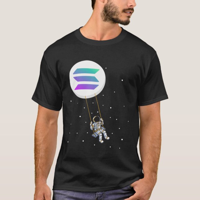 Solana Swing SOL Trader Cryptocurrency Moon Boy T-Shirt (Front)