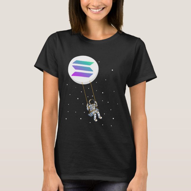 Solana Swing SOL Trader Cryptocurrency Moon Boy T-Shirt (Front)
