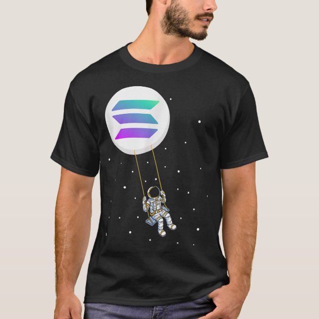 Solana Swing, SOL Trader Cryptocurrency Moon Boy T T-Shirt (Front)