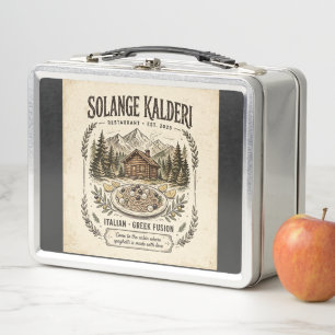 Solange Kalderi Restaurant Front Logo & Back Menu Metal Lunch Box