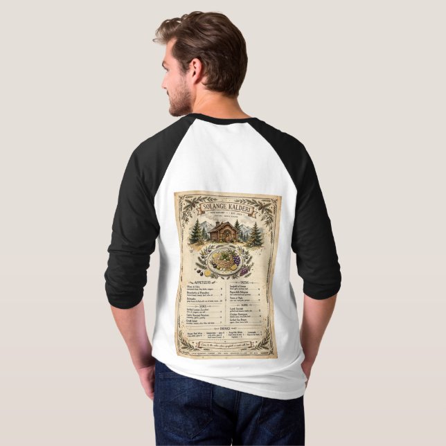 Solange Kalderi Restaurant Menu Design T-Shirt (Back Full)