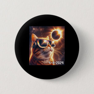 Solar 2024 Eclipse Wearing Gles 6 Cm Round Badge